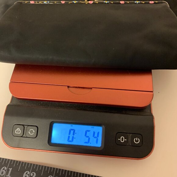 Evening Bag Black Fabric Vintage Floral Painted Trim Formal Party - Picture 9 of 9